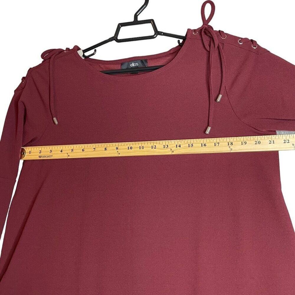 Ellos Women's 3/4 Sleeves Burgundy Top‎ Blouse Size Small 10/12 - Picture 4 of 11